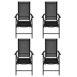 5 Piece Patio Dining Set Aluminum and WPC Black