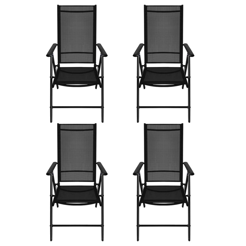 5 Piece Patio Dining Set Aluminum and WPC Black