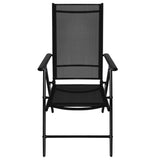 5 Piece Patio Dining Set Aluminum and WPC Black