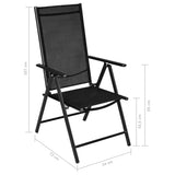 5 Piece Patio Dining Set Aluminum and WPC Black