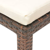 Sun Lounger with Cushion Poly Rattan Brown