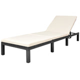 Sun Lounger with Cushion Poly Rattan Black