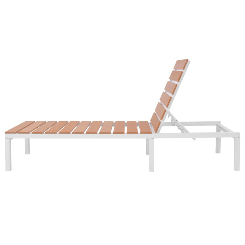 Sun Lounger Aluminum and WPC Brown