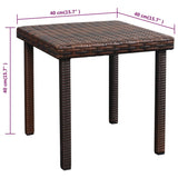 Sun Lounger with Cushion & Table Poly Rattan Brown