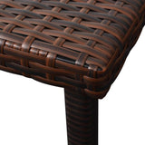 Sun Lounger with Cushion & Table Poly Rattan Brown