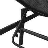 Sun Lounger with Cushion Poly Rattan Black