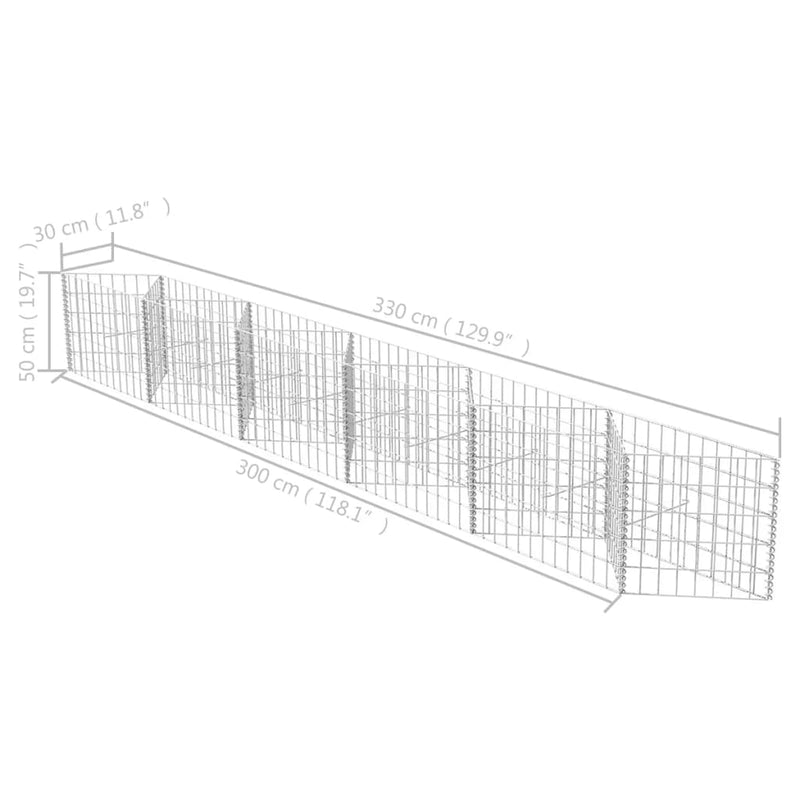 Gabion Basket Galvanized Steel 118.1"x11.8"x19.7"