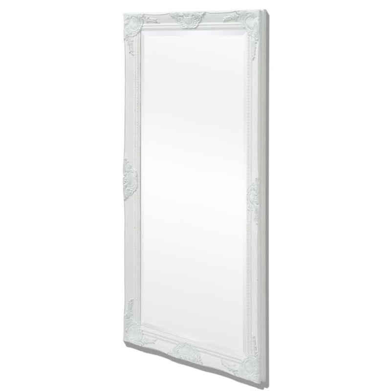 Wall Mirror Baroque Style 47.2"x23.6" White