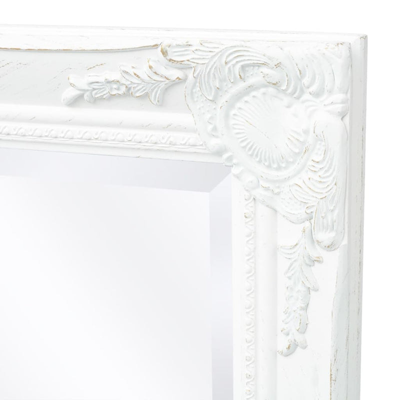 Wall Mirror Baroque Style 47.2"x23.6" White