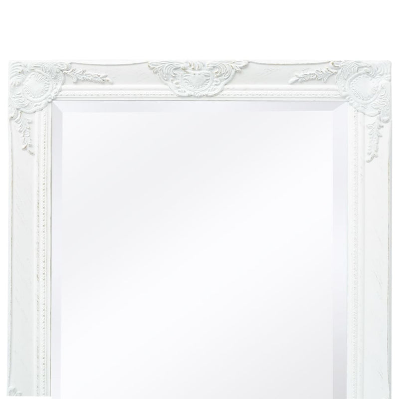 Wall Mirror Baroque Style 47.2"x23.6" White