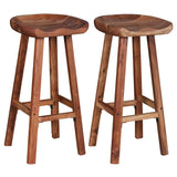 Bar Stools 2 pcs Solid Acacia Wood