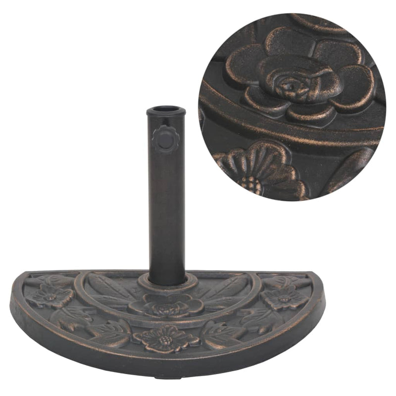 Parasol Base Resin Half Round Bronze 19.8 lbs