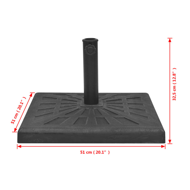 Parasol Base Resin Square Black 41.9 lb