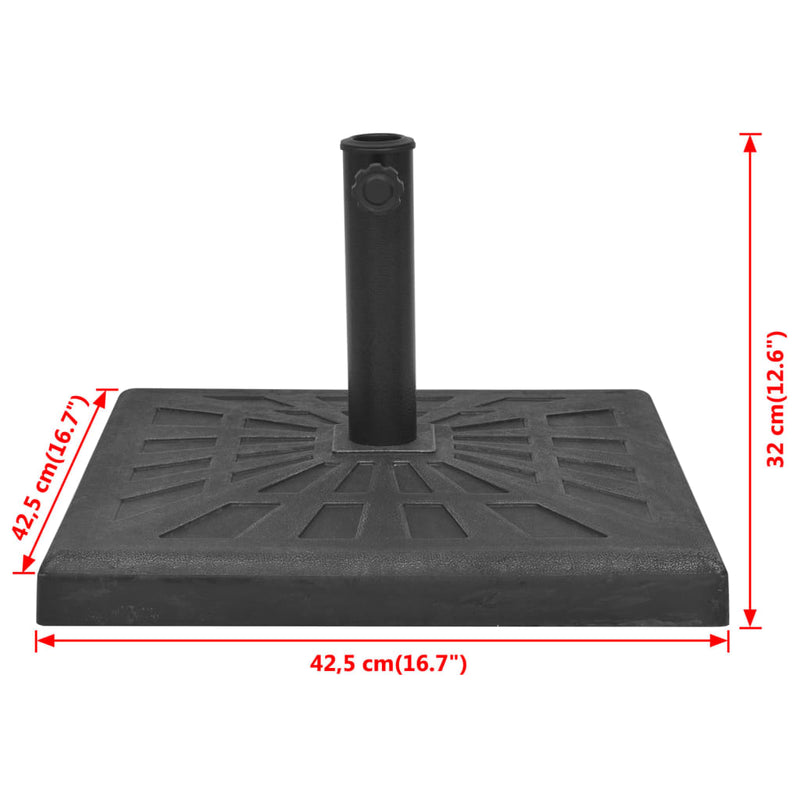 Parasol Base Resin Square Black 26.5 lb