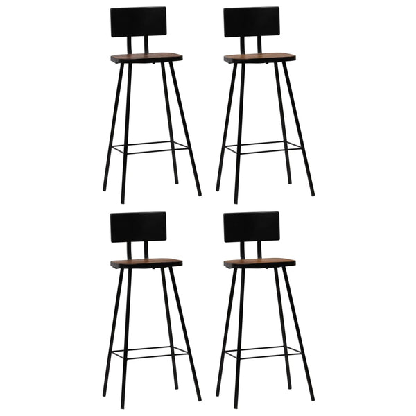 Bar Stools 4 pcs Solid Reclaimed Wood