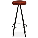 Bar Stools 2 pcs Real Leather