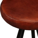 Bar Stools 2 pcs Real Leather