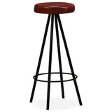 Bar Stools 2 pcs Real Leather