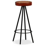 Bar Stools 2 pcs Real Leather