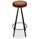 Bar Stools 2 pcs Real Leather