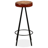 Bar Stools 4 pcs Real Leather