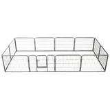 Dog Playpen 12 Panels Steel 31.5"x23.6" Black