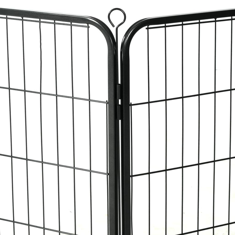 Dog Playpen 12 Panels Steel 31.5"x23.6" Black