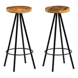 Bar Stools 2 pcs Solid Mango Wood