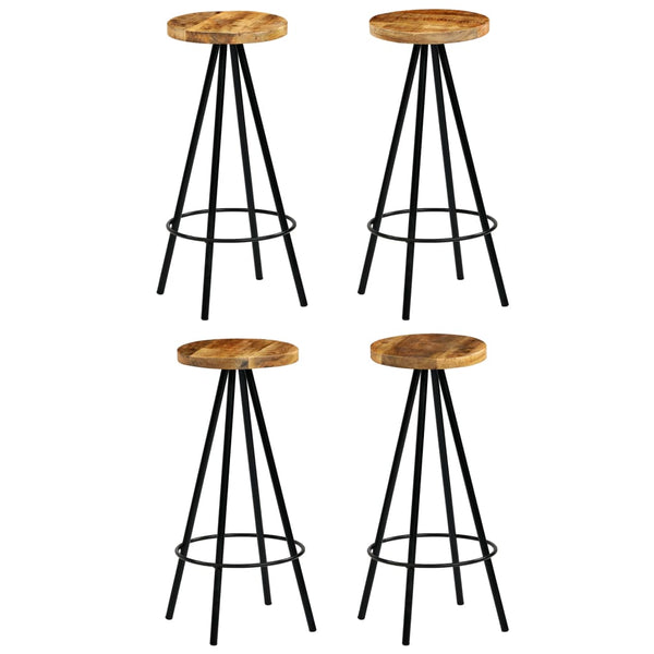 Bar Stools 4 pcs Solid Mango Wood