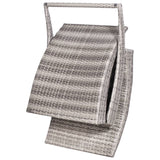 Folding Sun Lounger with Cushion Poly Rattan Gray