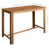 Bar Table Solid Acacia Wood 59.1"x27.6"x41.3"