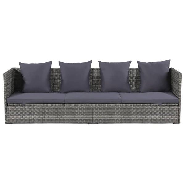 Patio Bed Gray 78.7"x23.6" Poly Rattan