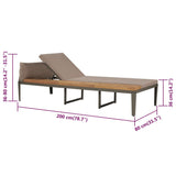 Sun Lounger with Cushions Solid Acacia Wood Brown