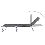 Foldable Sunlounger with Adjustable Backrest Gray