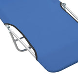 Folding Sun Loungers 2 pcs Steel and Fabric Blue