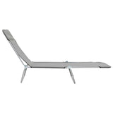 Folding Sun Loungers 2 pcs Steel and Fabric Gray