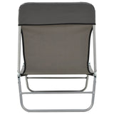 Folding Sun Loungers 2 pcs Steel and Fabric Gray