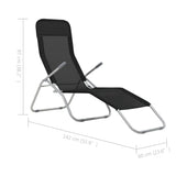 Folding Sun Loungers 2 pcs Textilene Black