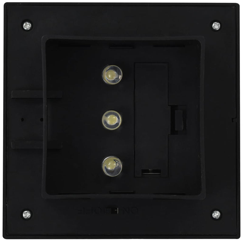 Outdoor Solar Lamps 6 pcs LED Square 4.7" Black