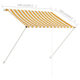 Retractable Awning 59.1"x59.1" Yellow and White