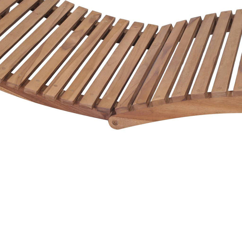 Folding Sun Lounger Solid Teak Wood