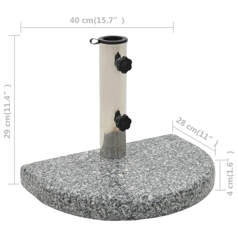 Parasol Base Granite 22 lb Curved Gray