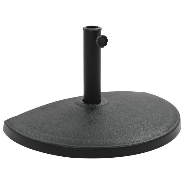 Parasol Base Half Round Polyresin 33.1 lb Black