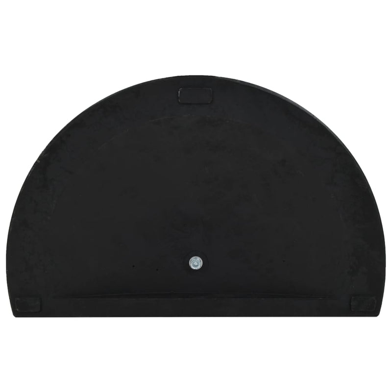 Parasol Base Half Round Polyresin 33.1 lb Black