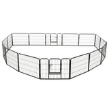 Dog Playpen 16 Panels Steel 31.5"x23.6" Black