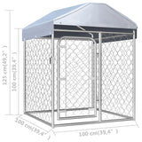 Outdoor Dog Kennel with Roof 39.4"x39.4"x49.2"