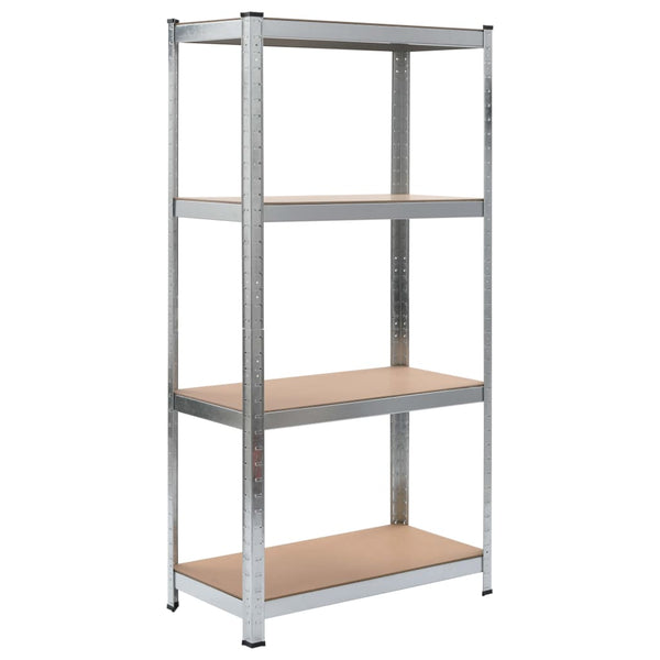 4-Layer Storage Shelf Silver Steel&Engineered Wood