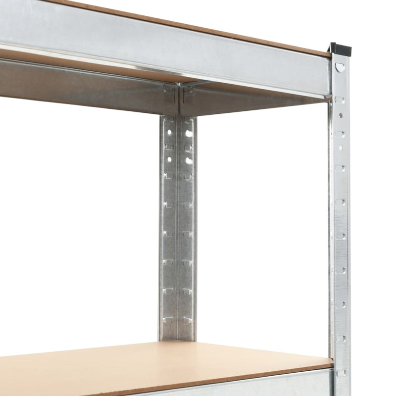 5-Layer Storage Shelf Silver Steel&Engineered Wood