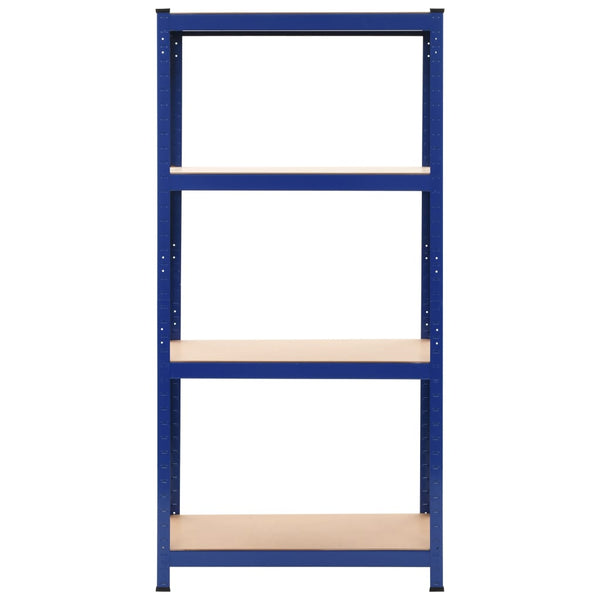 4-Layer Storage Shelf Blue Steel&Engineered Wood