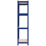 4-Layer Storage Shelf Blue Steel&Engineered Wood